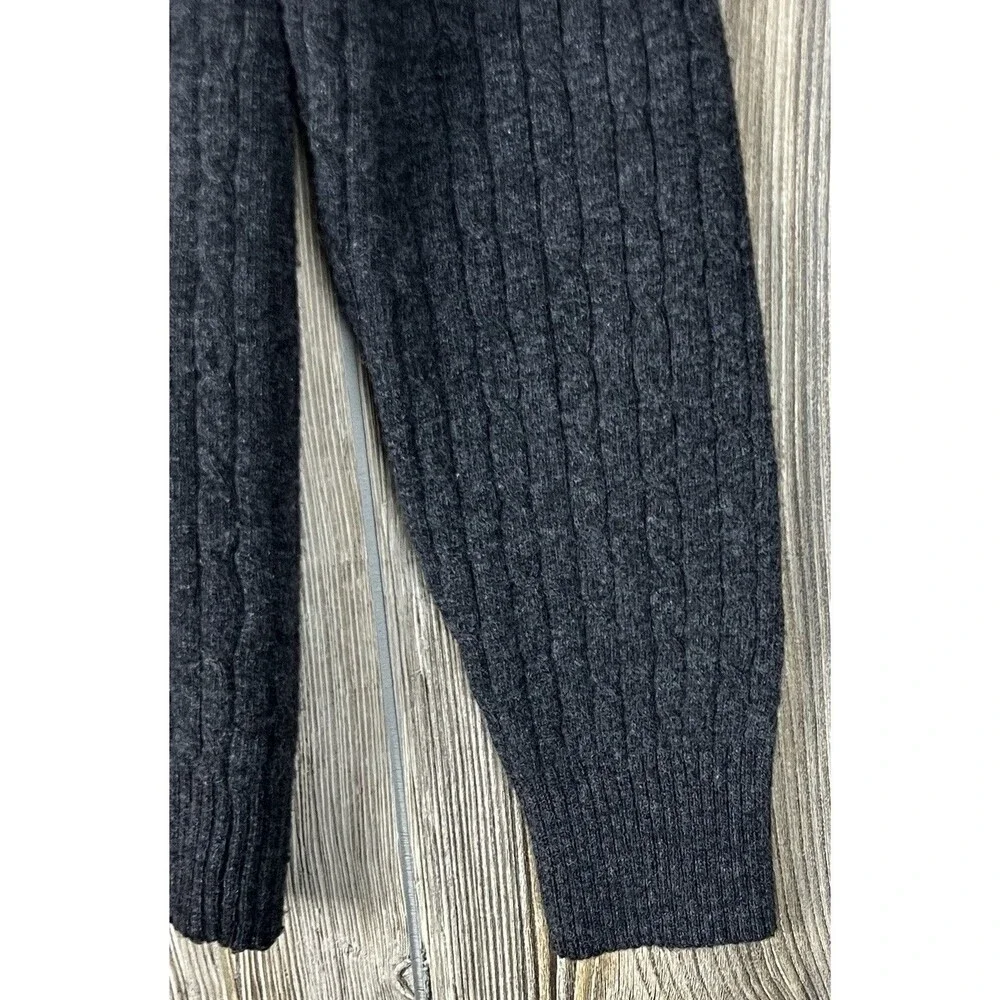 J. Crew Black Cashmere/Wool Cable Knit Crew Neck Pullover Womens M Everyday Chic